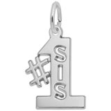 14K White Gold Number One Sister Charm by Rembrandt Charms
