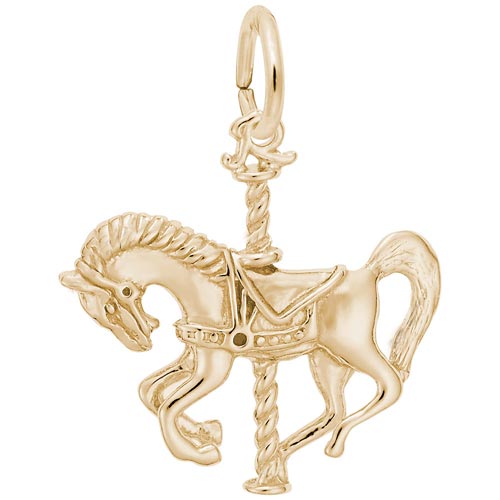 Gold Plate Carousel Horse Charm by Rembrandt Charms