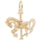 Gold Plate Carousel Horse Charm by Rembrandt Charms