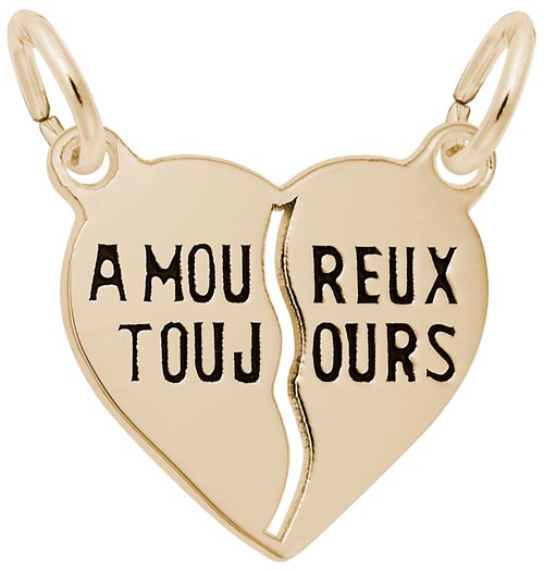 Rembrandt Amoureux Toujours Heart Charm, Gold Plate Rembrandt Amoureux Toujours Heart Charm, Gold Plate