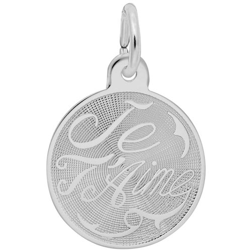 Rembrandt Je T'aime Disc Charm, Sterling Silver