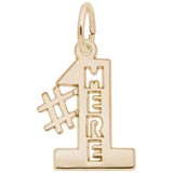 Gold Plated Number one Mere, Mom Charm by Rembrandt Charms