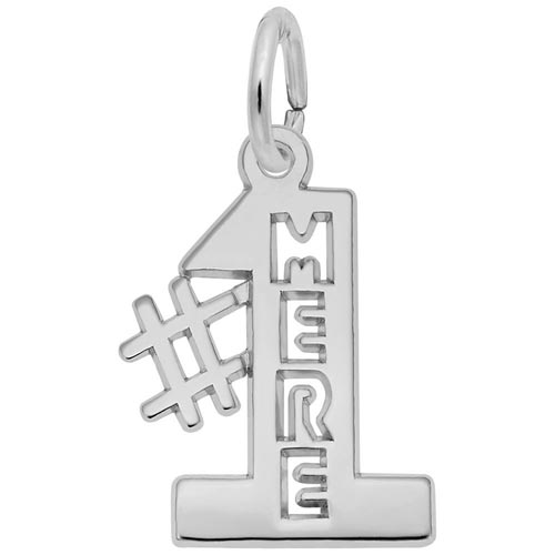 14K White Gold Number one Mere, Mom Charm by Rembrandt Charms 14K White Gold Number one Mere, Mom Charm by Rembrandt Charms