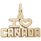 14K Gold I Love Canada Charm by Rembrandt Charms