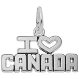 14K White Gold I Love Canada Charm