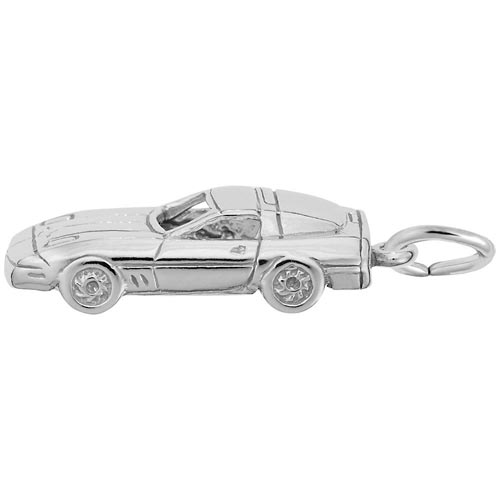 14K White Gold Late Model Sports Car Charm by Rembrandt Charms