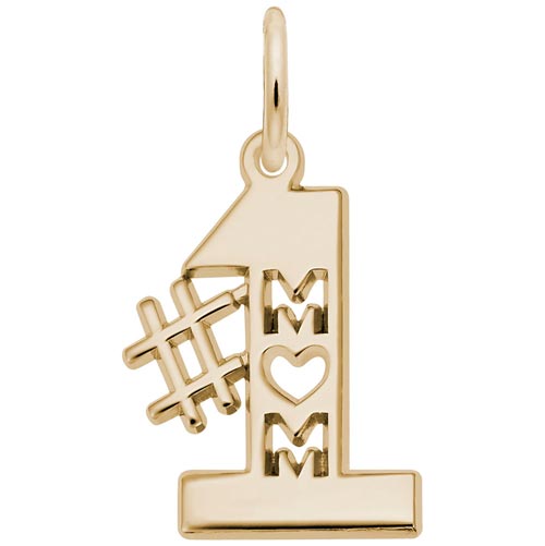 10K Gold Number One Mom Charm by Rembrandt Charms