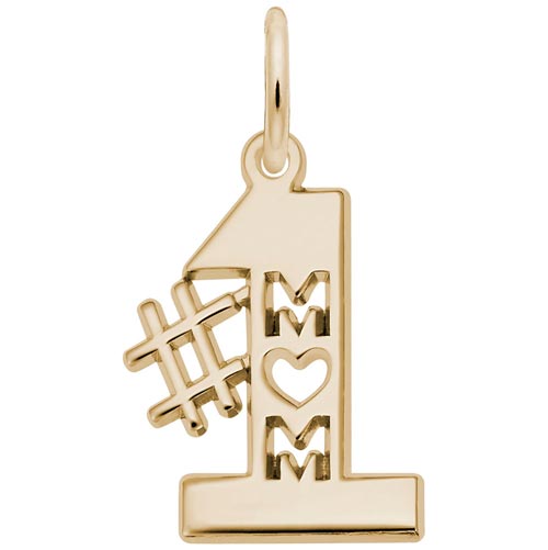 14K Gold Number One Mom Charm by Rembrandt Charms 14K Gold Number One Mom Charm by Rembrandt Charms