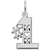 14K White Gold Number One Mom Charm by Rembrandt Charms