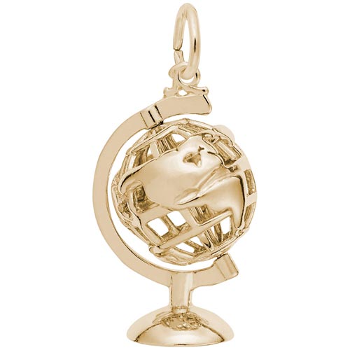 10K Gold Base Globe Charm by Rembrandt Charms