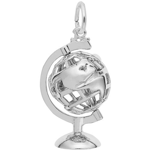 14K White Gold Base Globe Charm by Rembrandt Charms 14K White Gold Base Globe Charm by Rembrandt Charms