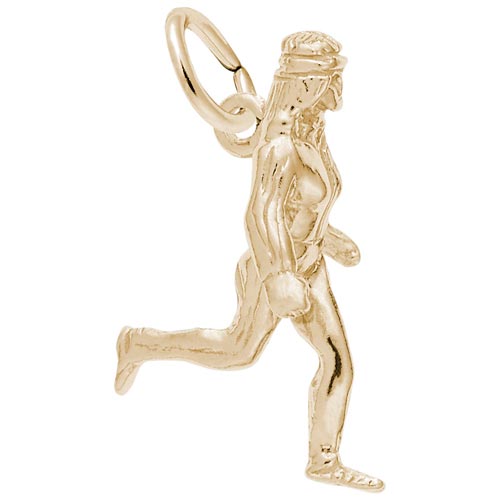 14K Gold Female Jogger Charm by Rembrandt Charms