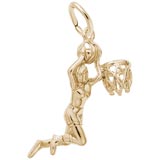 14K Gold Female Basketball Player Charm by Rembrandt Charms