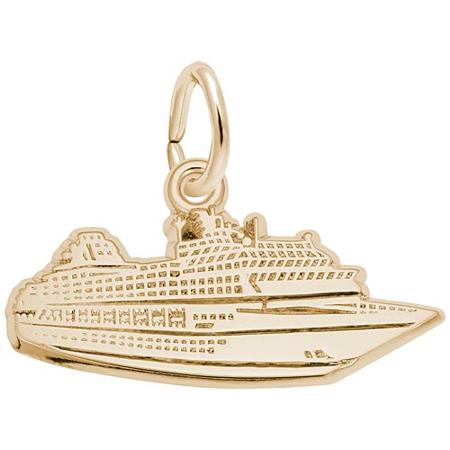 14K Gold Flat Cruise Ship Charm by Rembrandt Charms