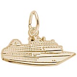Gold Plate Flat Cruise Ship Charm by Rembrandt Charms