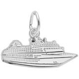 14K White Gold Flat Cruise Ship Charm by Rembrandt Charms