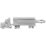 14K White Gold Semi Truck Charm by Rembrandt Charms