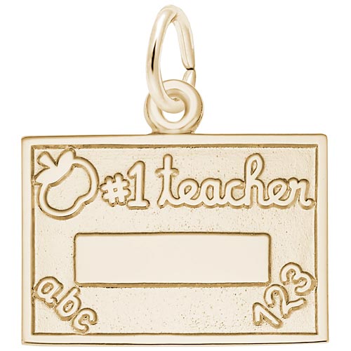 Gold Plated Number One Teacher Charm by Rembrandt Charms Gold Plated Number One Teacher Charm by Rembrandt Charms