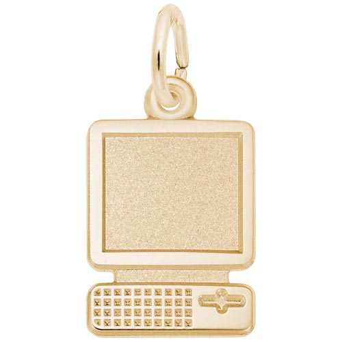 Gold Plated Flat Desktop Computer Charm by Rembrandt Charms Gold Plated Flat Desktop Computer Charm by Rembrandt Charms