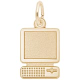 Gold Plated Flat Desktop Computer Charm by Rembrandt Charms