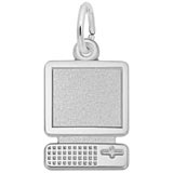 Sterling Silver Flat Desktop Computer Charm by Rembrandt Charms
