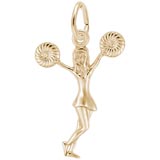 10K Gold Cheerleader and Pom Poms Charm by Rembrandt Charms