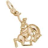 Rembrandt Horse and Cowboy Charm, 10k Yellow Gold