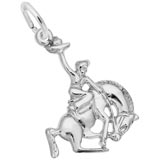 Rembrandt Horse and Cowboy Charm, 14k White Gold