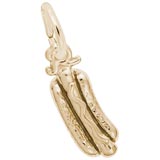 Gold Plated Hot Dog Charm by Rembrandt Charms