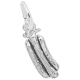 14K White Gold Hot Dog Charm by Rembrandt Charms
