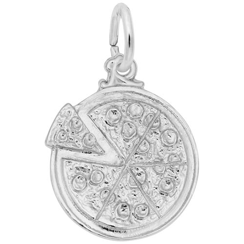 14K White Gold Pizza Pie Charm by Rembrandt Charms