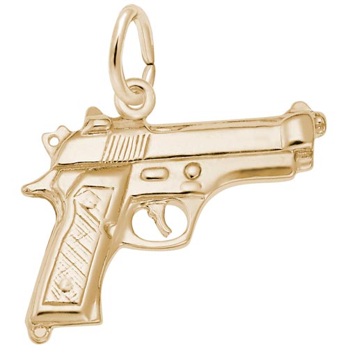 10k Gold Gun, Pistol Charm by Rembrandt Charms