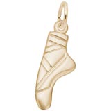 10K Gold Flat Ballet Pointe Shoe Charm by Rembrandt Charms
