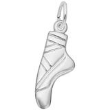 14K White Gold Flat Ballet Pointe Shoe Charm by Rembrandt Charms