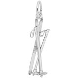 14K White Gold Cross Country Skis Charm by Rembrandt Charms