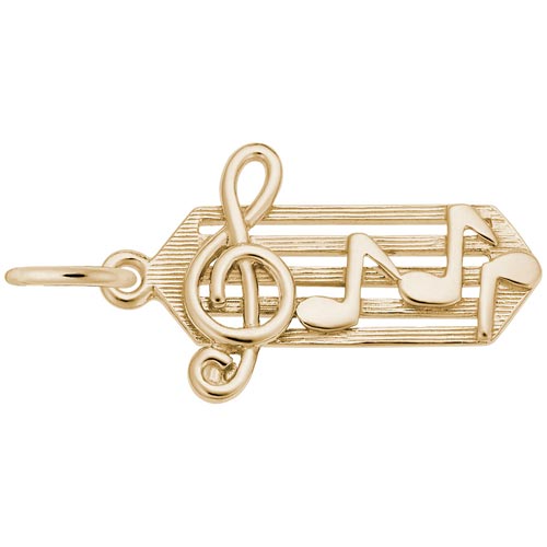 10K Gold Small Music Staff Charm by Rembrandt Charms 10K Gold Small Music Staff Charm by Rembrandt Charms
