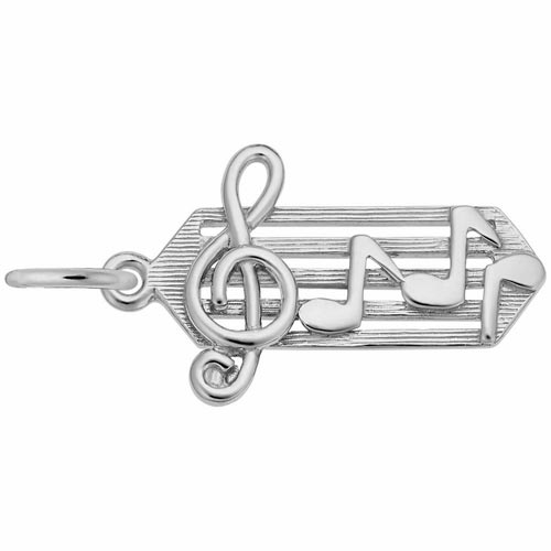 Sterling Silver Small Music Staff Charm by Rembrandt Charms Sterling Silver Small Music Staff Charm by Rembrandt Charms