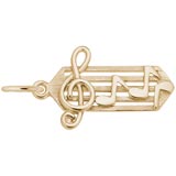 Gold Plate Small Music Staff Charm by Rembrandt Charms