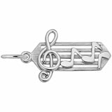 14K White Gold Small Music Staff Charm by Rembrandt Charms