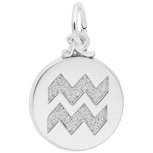 Sterling Silver Aquarius Zodiac Charm by Rembrandt Charms Sterling Silver Aquarius Zodiac Charm by Rembrandt Charms