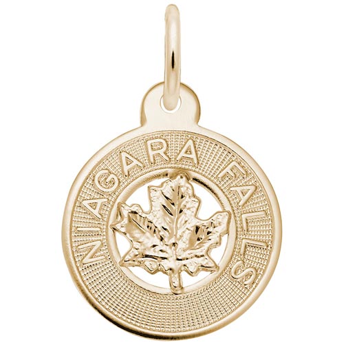 14K Gold Niagara Falls Maple Leaf Charm by Rembrandt Charms