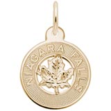 Gold Plate Niagara Falls Maple Leaf Charm by Rembrandt Charms