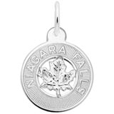 14K White Gold Niagara Falls Maple Leaf Charm by Rembrandt Charms
