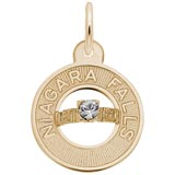 Gold Plate Niagara Falls Wedding Charm by Rembrandt Charms