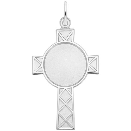 14K White Gold Celtic Cross PhotoArt® Charm by Rembrandt Charms