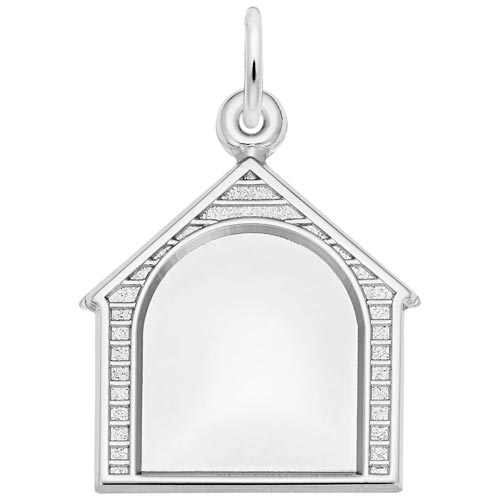 14k White Gold Dog House PhotoArt® Charm by Rembrandt Charms