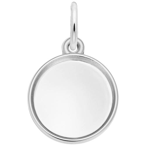 14K White Gold Small Circle PhotoArt® Charm by Rembrandt Charms