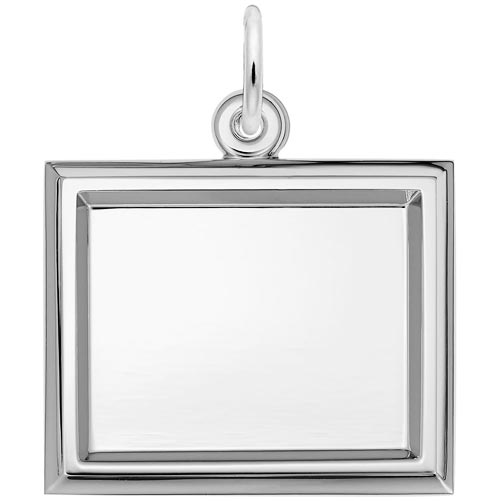 14K White Gold Small Rectangle PhotoArt® Charm by Rembrandt Charms