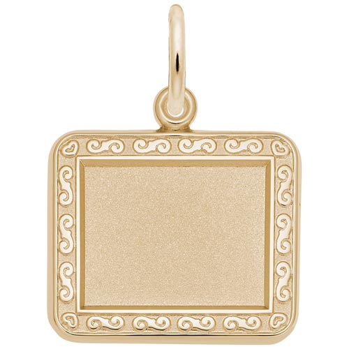 10K Gold Rectangle Scroll PhotoArt® Charm by Rembrandt Charms