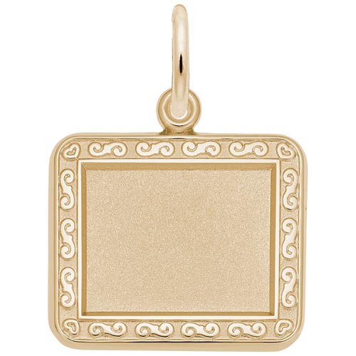 Gold Plated Rectangle Scroll PhotoArt® Charm by Rembrandt Charms Gold Plated Rectangle Scroll PhotoArt® Charm by Rembrandt Charms